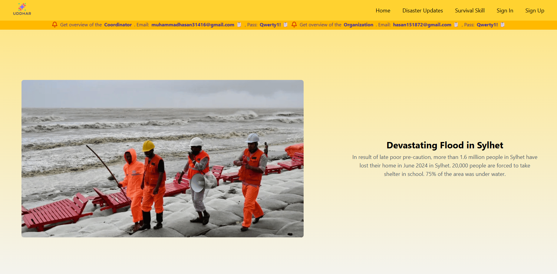 Uddhar – Disaster Management Platform